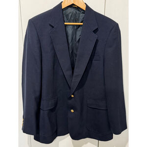 Men's Haggar Navy Sport Coat & Blazer 42 with Gold Buttons